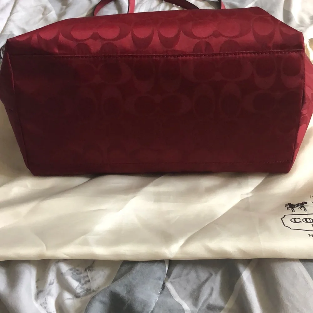 Coach signature red nylon tote - Picture 6 of 6